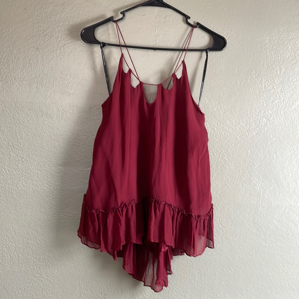 Twelfth street by Cynthia Vincent silk spaghetti strap tank top